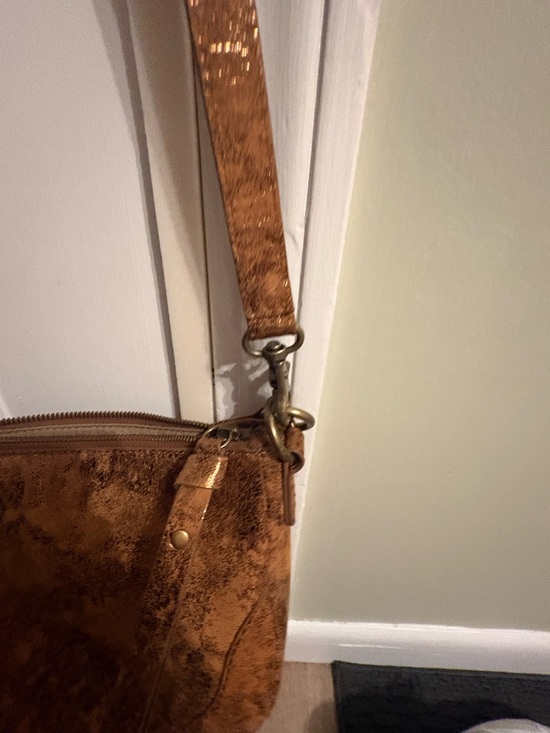 Frye Melissa Tan-Bronze Distressed Leather Crossbody - Picture 3 of 8